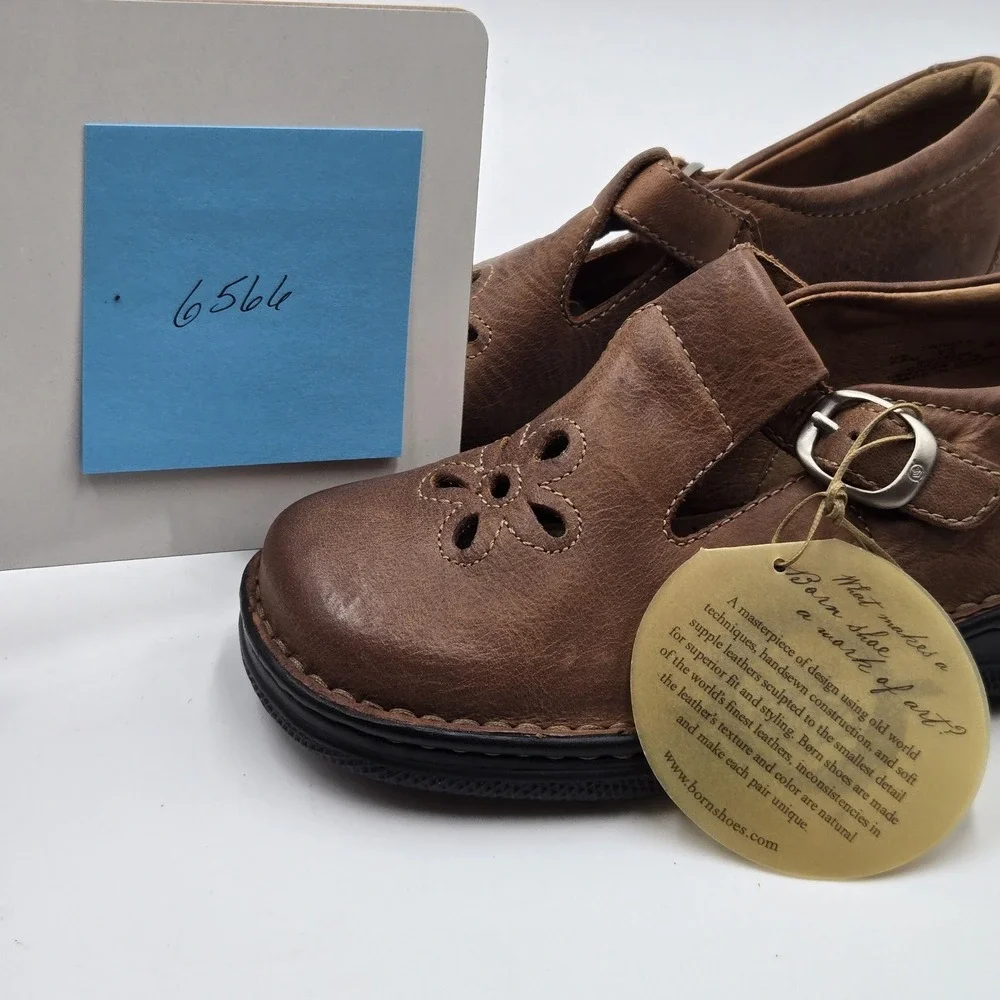 Born Trinity Shoes Girls Size 2.5 Brown Leather Mary Jane Flats BC14256 School